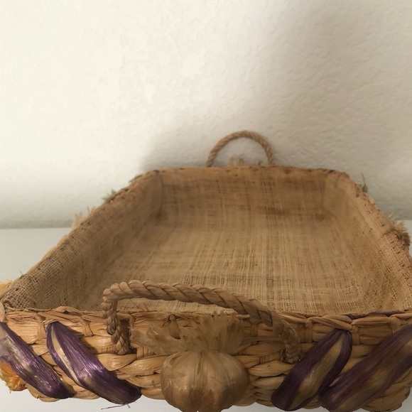 VTG Raffia Woven Basket With Handles~for Pyrex Baking Dish - Picture 9 of 10